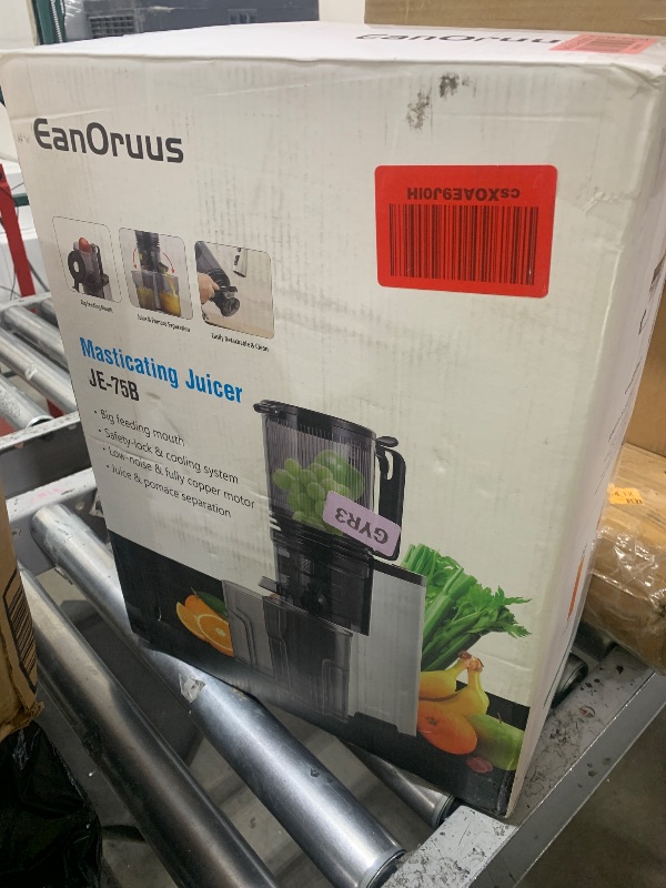 Photo 1 of Cold Press Juicer, 5.8" Wide Feed Chute Juice Extractor Machine with 400W, High Juice Yield, Slow Masticating Juicer for Whole Vegetables & Fruits, Metallic Silver