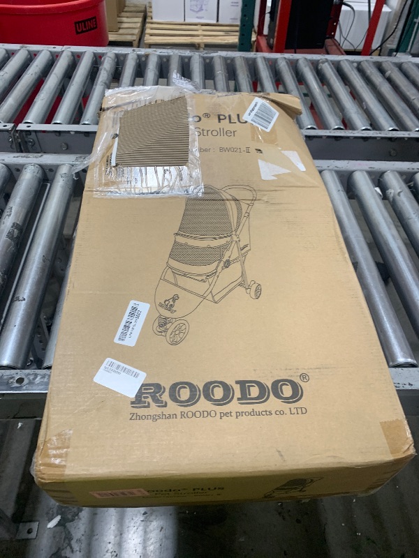 Photo 1 of ROODO 3 Wheel Dog Pet Cat Stroller Best Lightweight Foldable Compact Portable Jogger All Terrain Travel Pet Gear Puppy Kitty Stroller for up to 30lbs Medium Small Dogs and Cats(Cationic ash)