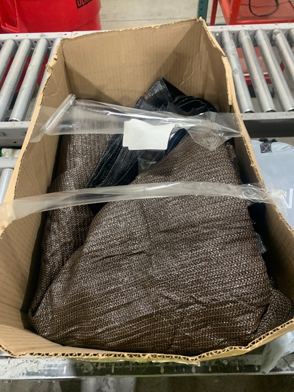 Photo 1 of Amgo 5' x 50' Brown Fence Privacy Screen, Commercial Standard Heavy Duty Windscreen with Bindings & Grommets, 90% Blockage, Cable Zip Ties Included (We Make Custom Size)