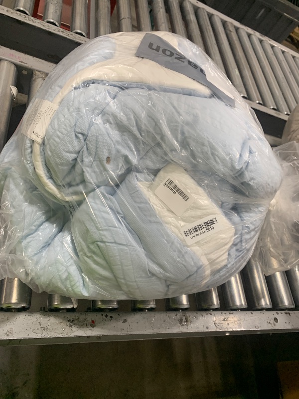 Photo 1 of tohrisa Boho Comforter Set Full Size Striped Pleats Bohemian Seersucker Bedding Set All Season Soft Cozy 3 Pieces Quilt with 2 Pillowcases(80"X90" Light Blue)