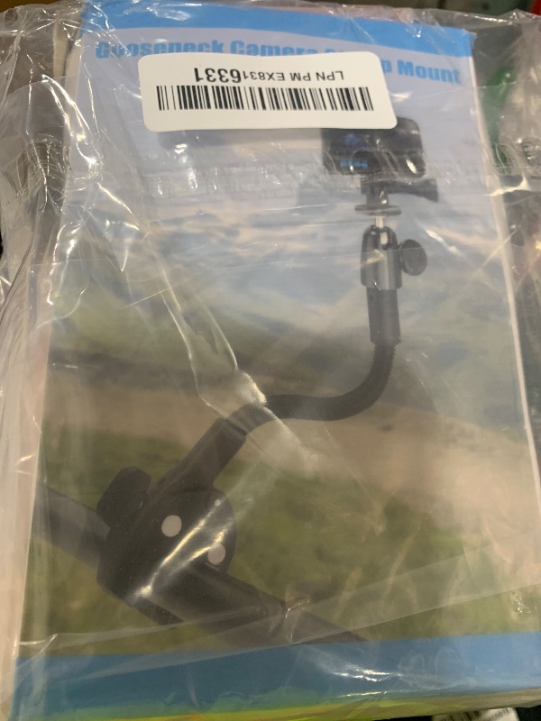 Photo 1 of Gooseneck Clamp Camera Mount with 1/4“ 3/8" 5/8" Screw, Go Pro Mounts for Handlebar, Desk, Tube, Cross Bar, Compatible with GoPro Hero 13/Baby Monitor/Logitech Webcam/Insta 360/Field Monitor
