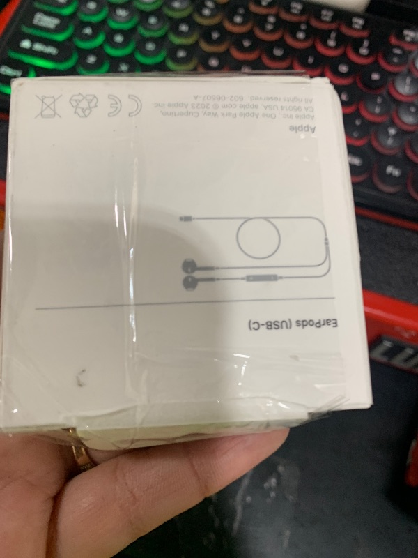 Photo 1 of Apple EarPods Headphones with USB-C Plug, Wired Ear Buds with Built-in Remote to Control Music, Phone Calls, and Volume
