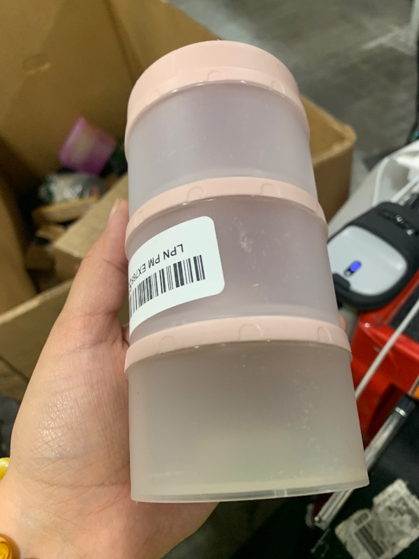 Photo 1 of Termichy Stackable Formula Dispenser Portable Milk Powder Container, 2 Pack, Light Pink