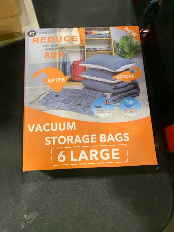 Photo 1 of 6 Large Vacuum Storage Bags,Plastic Packaging Bags,Space Saver Sealer Compression Bags for Blankets, Comforters, Pillows, Clothes Storage