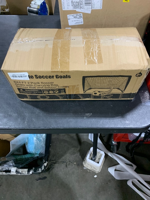Photo 1 of Soccer Goals for Backyard Set, Portable Kids Toddler Soccer Goal 2 of 6' x 4', Pop Up Soccer Net Soccer Training Equipment with Size 4 Soccer Ball, Carry Bag, Games, Sport, Outdoor Play, Youth