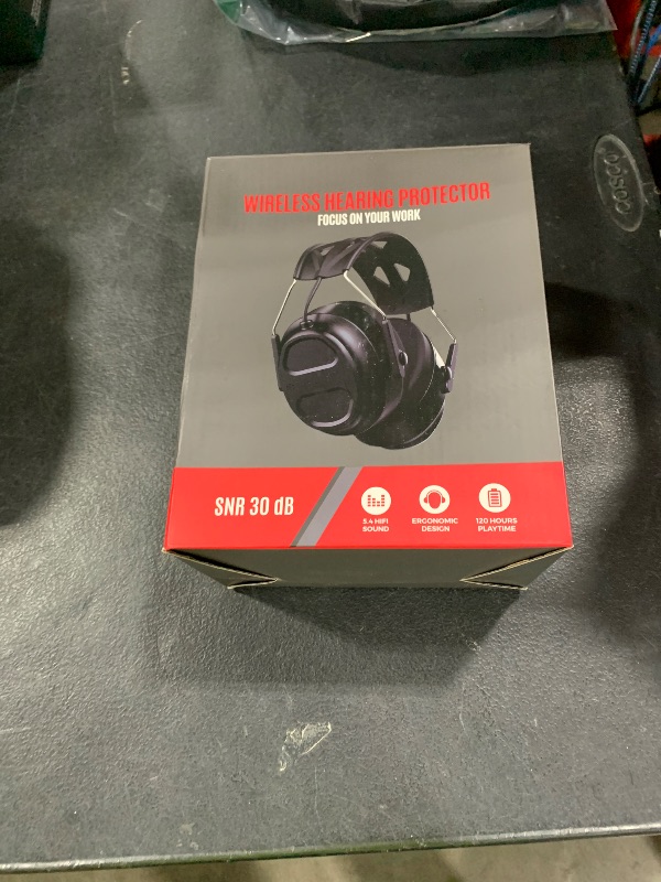 Photo 1 of Bluetooth 5.4 Hearing Protection Headphones with Rechargeable Battery 120H Playtime, SNR 30dB Safety Earmuffs Ear Protection for Lawn Mowing, Workshops, Snowblowing, Construction