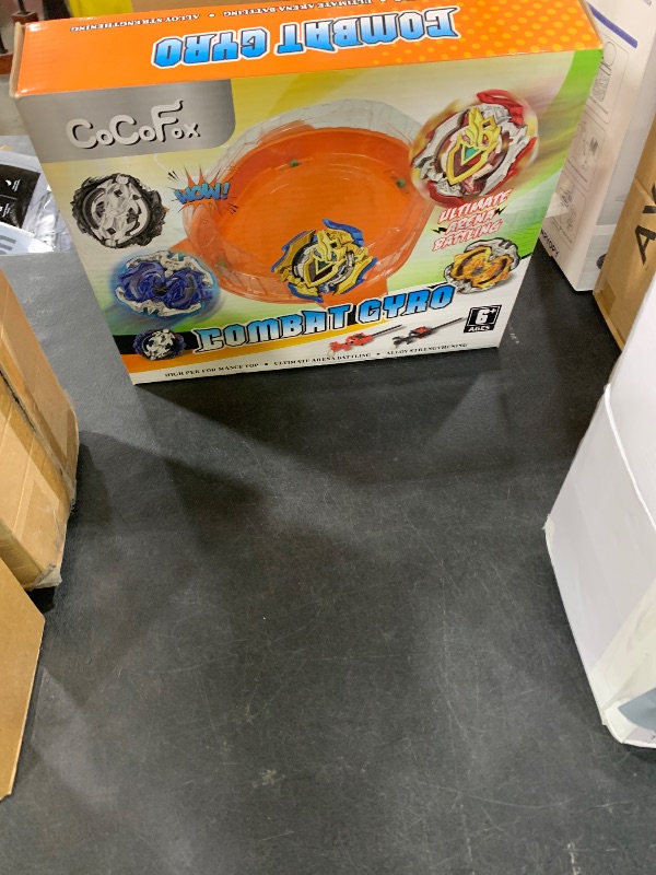 Photo 1 of COCOFOX Battling Top Burst Toy Set, 6 Battling Tops 2 Launchers and 1 Stadium, Toys for 6 Year Old Boys & Girls & Up?Orange?