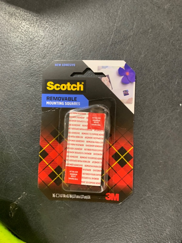 Photo 1 of Scotch Removable Double-Sided Mounting Squares, 16 Pre-Cut Foam Squares, 0.7 in. x 0.7 in., Removes Easily Without Leaving Any Residue, Photo-Safe, Mess-Free Application (108AMS-SQ-16)