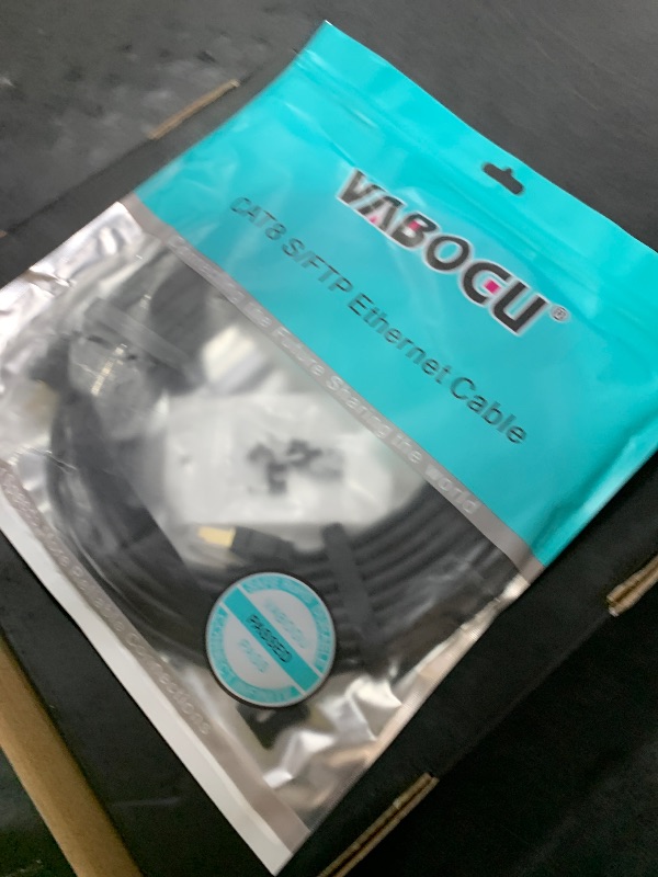 Photo 1 of Cat 8 Ethernet Cable, 15ft Heavy Duty High Speed Internet Network Cable, Professional LAN Cable, 26AWG, 2000Mhz 40Gbps with Gold Plated RJ45 Connector, Shielded in Wall, Indoor&Outdoor, Black