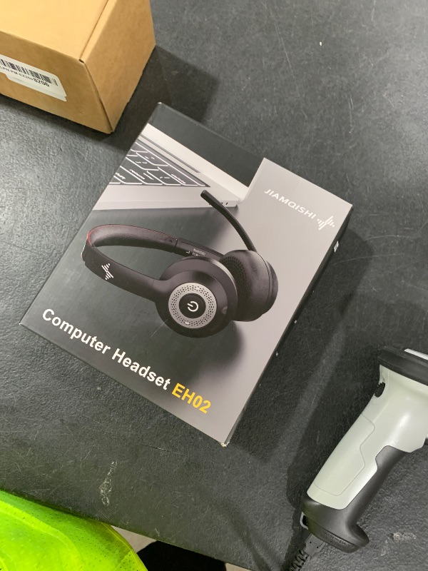 Photo 1 of JIAMQISHI Wireless Headset with AI Noise Cancelling Microphone Bluetooth Headset - Bluetooth V5.2 Headphones with USB Dongle & Mic Mute for Computer/Laptop/PC/iPhone/Android/Cell Phones/Zoom