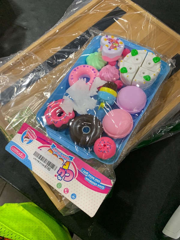 Photo 1 of Elitoky 15 PCS Pretend Play Food Set - Play Food for Kids Kitchen - Pretend Cutting Play Desserts Cake Ice Cream and Donuts Food Toys - Birthday Gifts Set Toy for Boys, Girls, Kids, Toddler