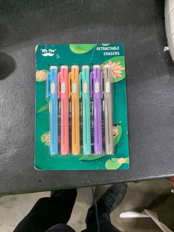 Photo 1 of Mr. Pen- Retractable Mechanical Eraser Pen, Pack of 6, Pastel Colors, Pencil Eraser, Eraser for Pencils, Back to School Supplies