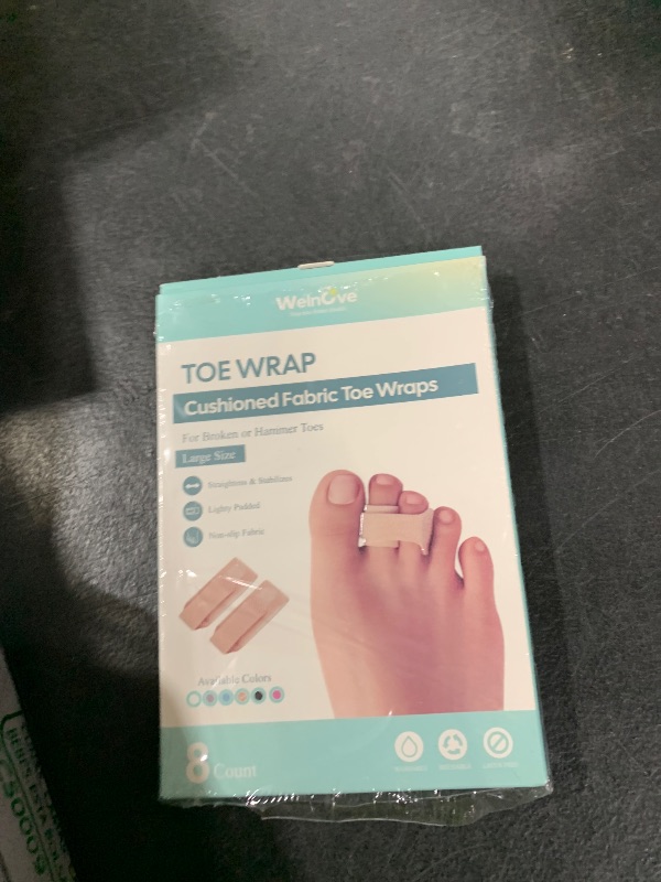 Photo 1 of Welnove Hammer Toe Straightener - 8 Pack Broken Toe Wraps - Hammer Toe Corrector for Women - Toe Splints for Crooked Toes, Curled Toes, Bent Toes - (Large, Beige)