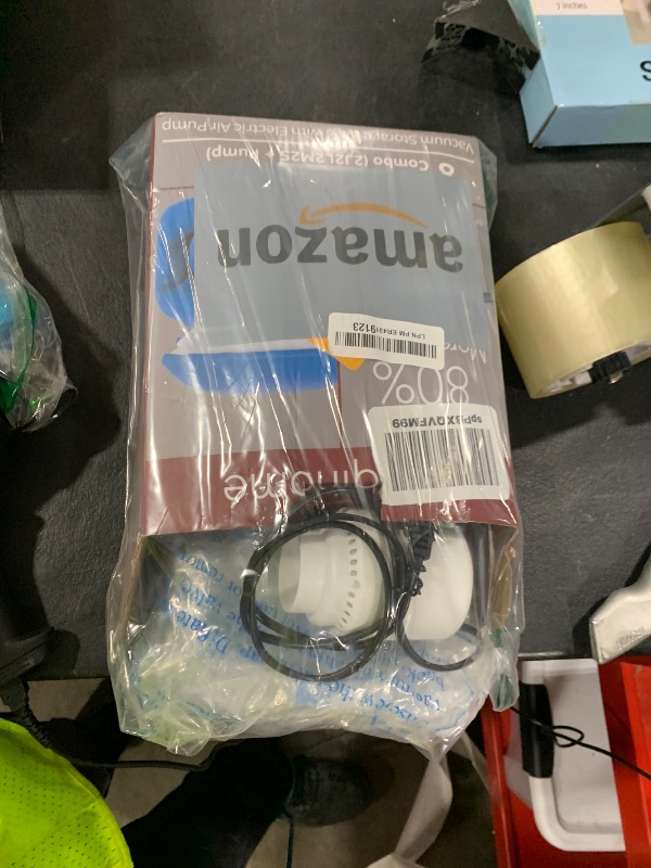 Photo 1 of Vacuum Storage Bags with Electric Air Pump 8 Combo (2 Jumbo/2 Large/2 Medium/2 Small), Plastic Packaging Bags,Travel Vacuum Bags For Luggage,Clothes, Pillows, Comforters, Blankets, Bedding