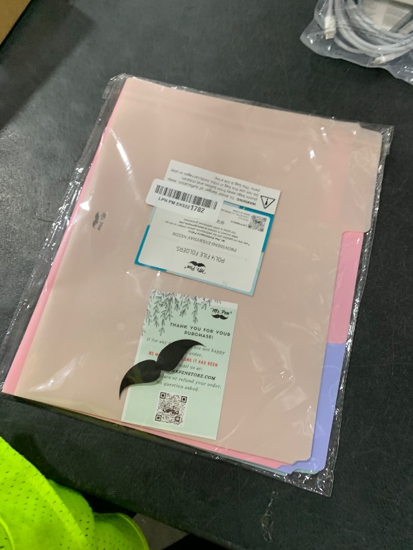 Photo 1 of Mr. Pen- Pastel Poly File Folders, 1/3 Cut Tab, 6 Pack, Letter Size, Colored Letter Office Supplies File Folders, Back to School Supplies