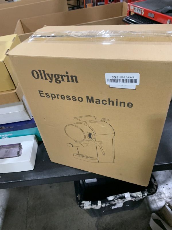 Photo 1 of Ollygrin Espresso Machine,20 Bar Semi-Automatic Espresso Maker with Milk Frother,Touch Screen Black Stainless Steel Coffee Machine with 40oz Removable Water Tank,Cappuccino,Latte,Americano for Home