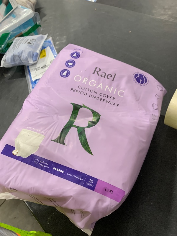 Photo 1 of Rael Disposable Underwear for Women, Organic Cotton Cover - Postpartum Essentials, Leak Locker, Unscented, Maximum Coverage (Size L-XL, 20 Count)