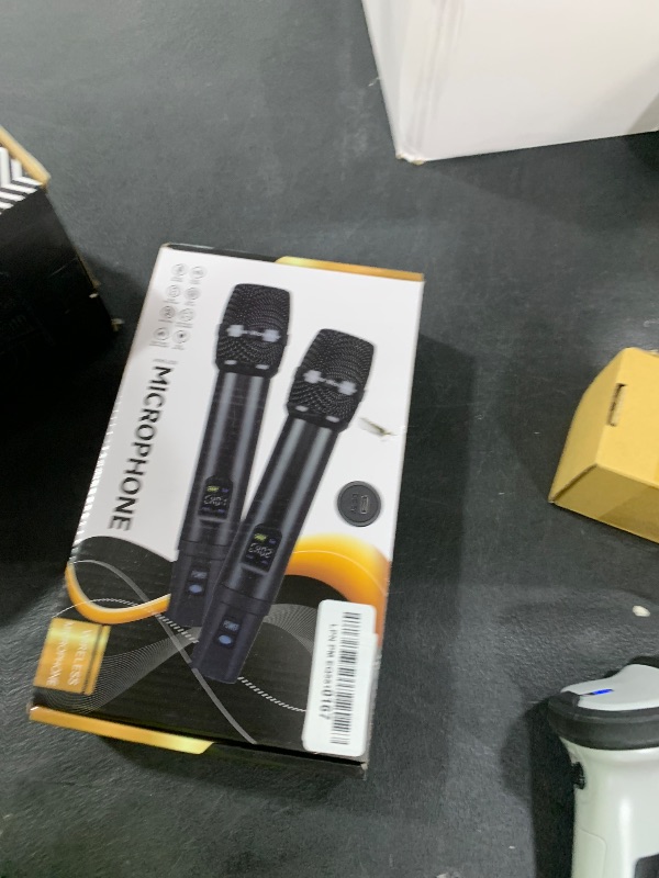 Photo 1 of Wireless Microphones,Metal Microphone with Dual Professional UHF Cordless Dynamic System,Rechargeable Microphone Receiver for Karaoke Singing, Wedding,Party, DJ, Speech, Church, Class Use,240ft