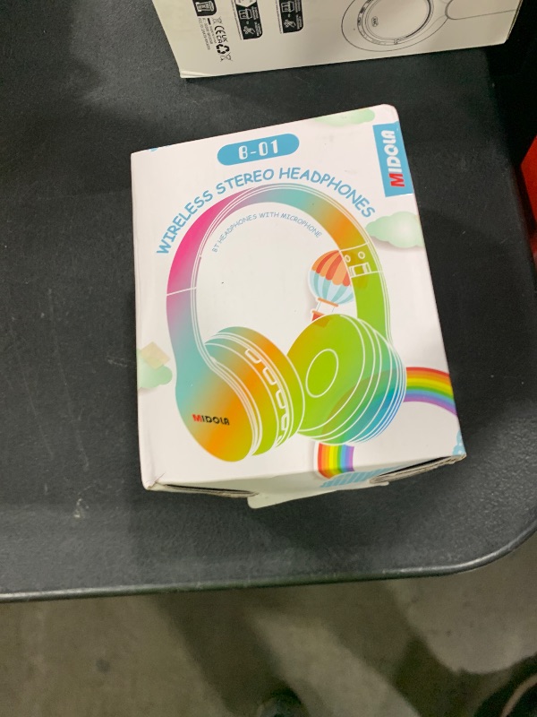Photo 1 of MIDOLA Kids Headphones Bluetooth 5.3 Wireless 60H Play Time Volume Limit 85/110dB Over Ear Foldable Protection Headset/Wired AUX Cord Mic for Children Boy Girl Travel School Phone Pad Tablet Red