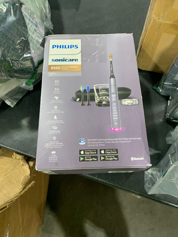 Photo 1 of Philips Sonicare DiamondClean Smart 9500 Electric Toothbrush, Sonic Toothbrush with App, Pressure Sensor, Brush Head Detection, 5 Brushing Modes and 3 Intensity Levels, Grey, Model HX9923/41