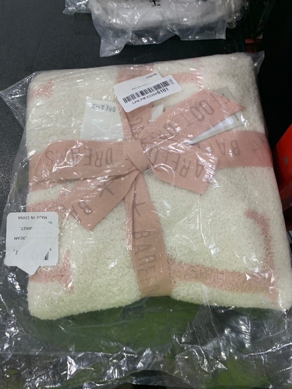 Photo 1 of Barefoot Dreams Unisex CozyChic® ABC Blanket Dusty Rose/Cream Baby