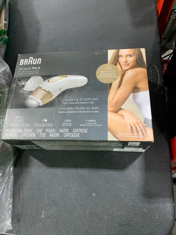Photo 1 of Braun Smart IPL, Silk·Expert Pro 5: at Home Laser Hair Removal for Women and Men, Permanent Visible Hair Reduction in Hair Regrowth for Body & Face, Soft Pouch and Precision Head, IPL5157