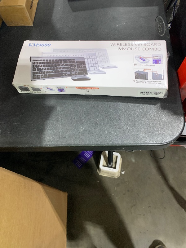 Photo 1 of Wireless Keyboard and Mouse Ultra Slim Combo, TopMate 2.4G Silent Compact USB 2400DPI Mouse and Scissor Switch Keyboard Set with Cover, 2 AA and 2 AAA Batteries, for PC/Laptop/Windows/Mac- White