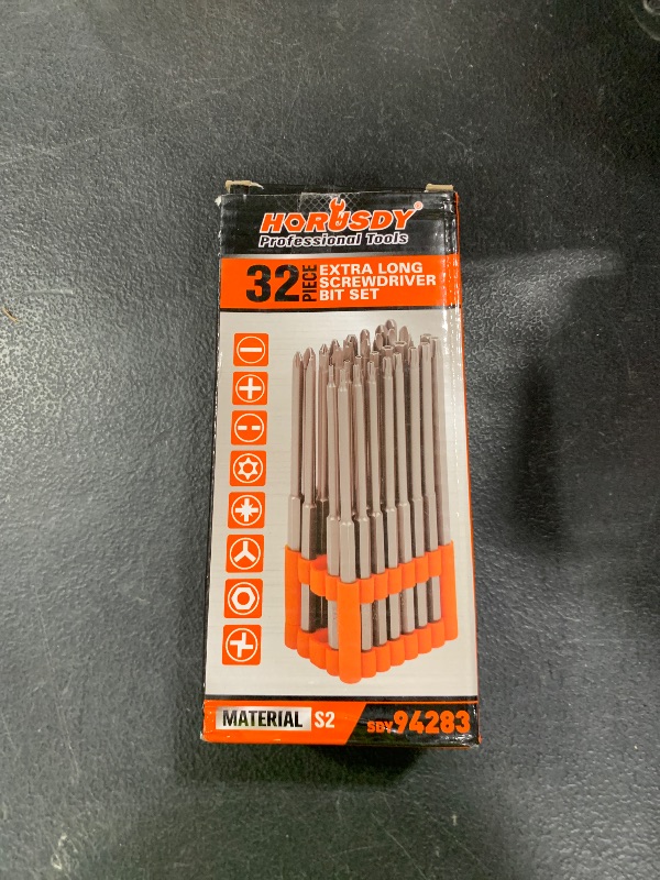Photo 1 of HORUSDY 32-Piece 1/4" Shan Extra Long Security Power Bit Set, 6" Long Tamper Proof Security Bits, S2 Steel.