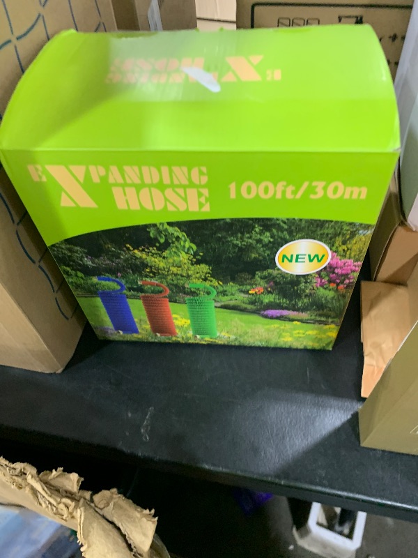 Photo 1 of 100 ft Expandable Garden Hose with 10 Spray Nozzle - 4 -Layer Latex Core - Heavy Duty Superior Strength 3750D - 100ft Expanding Water Hose - Extra Strong Brass Connectors/Storage Bag
