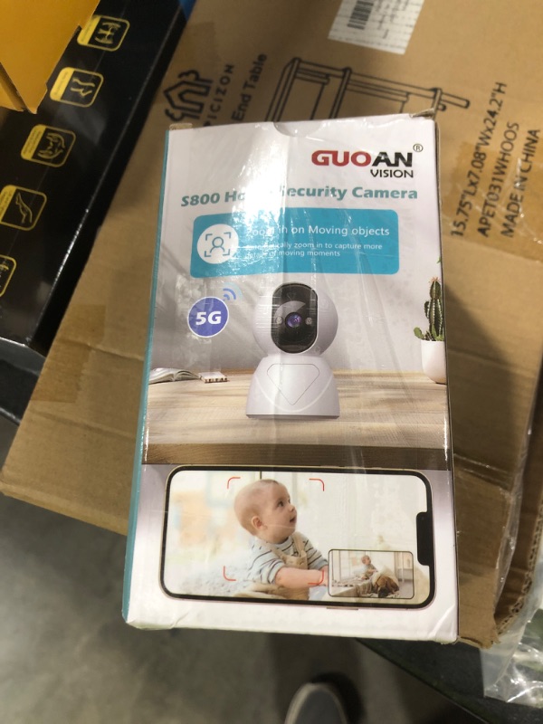 Photo 1 of GUOANVISION Indoor Pan/Tilt Security Camera, 5G WiFi Home Cameras for Baby Monitor/Pet Camera, Auto-Focus and Zoom, Motion Detection, 2-Way Audio, Siren, Color Night Vision, Cloud & SD Card Storage