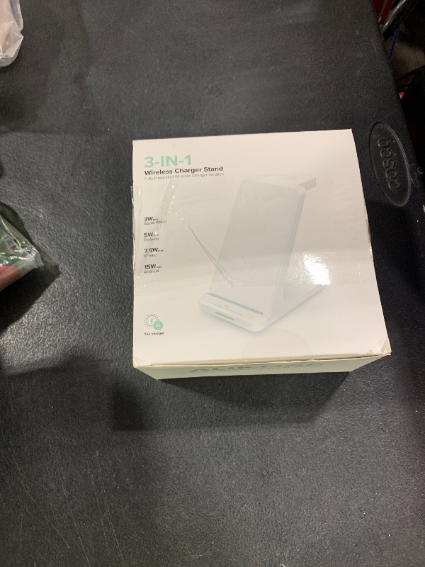 Photo 1 of Wireless Charging Station, 3 in 1 Fast Wireless Charger Stand for Multiple Devices Apple Watch Ultra Series 10 9 8 7 6 SE 5 4 3 2, iPhone 16 15 14 13 12 11 Pro Max/Plus/Mini/X/XS/Max/XR/SE, Airpods