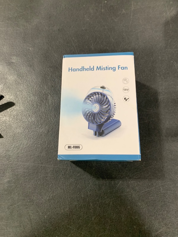 Photo 1 of MORECORE Portable Misting Fan, 180° Foldable Handheld Personal Fan with Mist Spray, 3 Adjustable Wind Speeds, USB Rechargeable for Travel Outdoors Makeup Camping Home Office (Dark Blue)