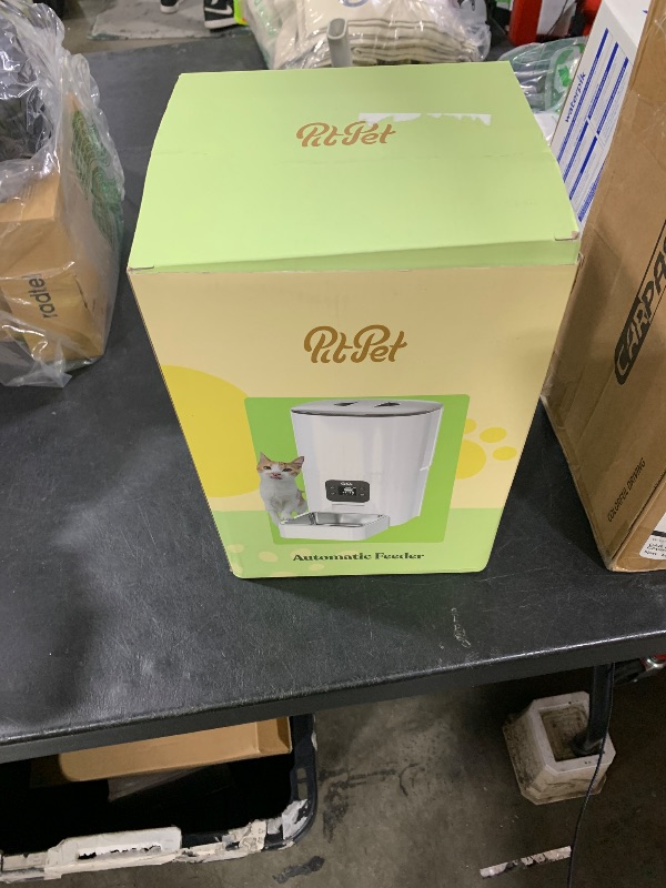 Photo 1 of Smart Automatic Cat Feeder - 6-L Reliable Automatic Cat Food Dispenser with Display LCD Screen for Easy Set Up - (White)