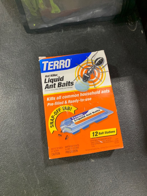 Photo 1 of TERRO Ant Killer Bait Stations T300B - Liquid Bait to Eliminate Ants - 12 Count Stations for Effective Indoor Ant Control