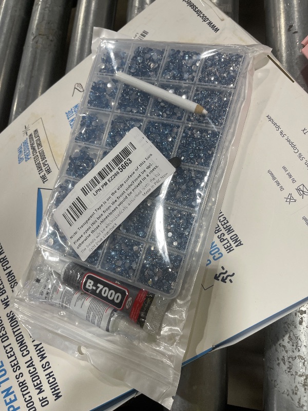 Photo 1 of 22000pcs Resin Flatback Rhinestones for Crafting, Light Blue 2mm 3mm 4mm 5mm 6mm Beads, Non-Hotfix SS8 SS10 SS16 SS20 SS30 Gems for Bedazzling Kit with B7000 for Nail DIY Art Decoration