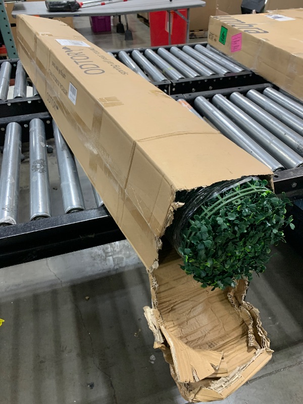 Photo 1 of ODTORY Artificial Boxwood Roll: 5FT X 10FT (50 sqft) UV-Anti Faux Ivy Boxwood Hedge Leaf Grass Wall for Patio Balcony Privacy, Garden, Backyard Greenery Wall Backdrop and Fence Decor