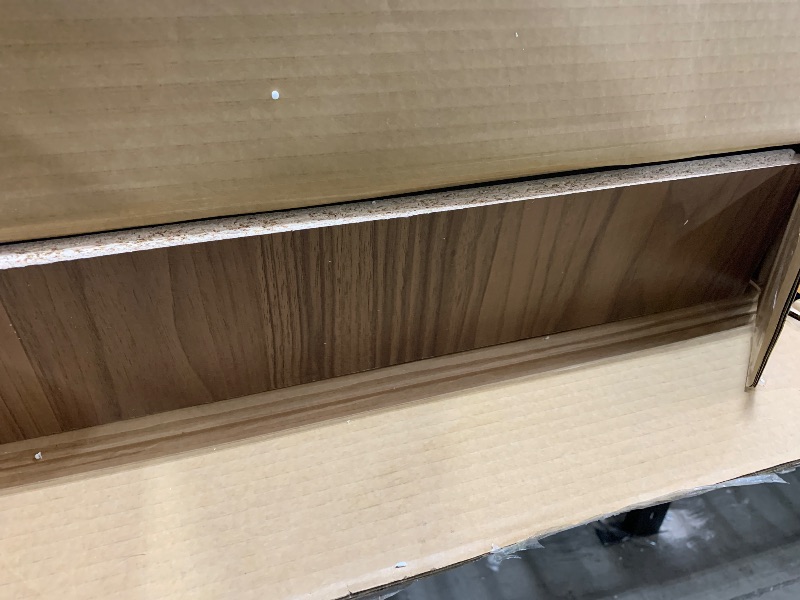 Photo 1 of Walker Edison Arundo Fluted TV Stand for TVs up to 65 Inches, 58" TV Stand, Coastal Oak