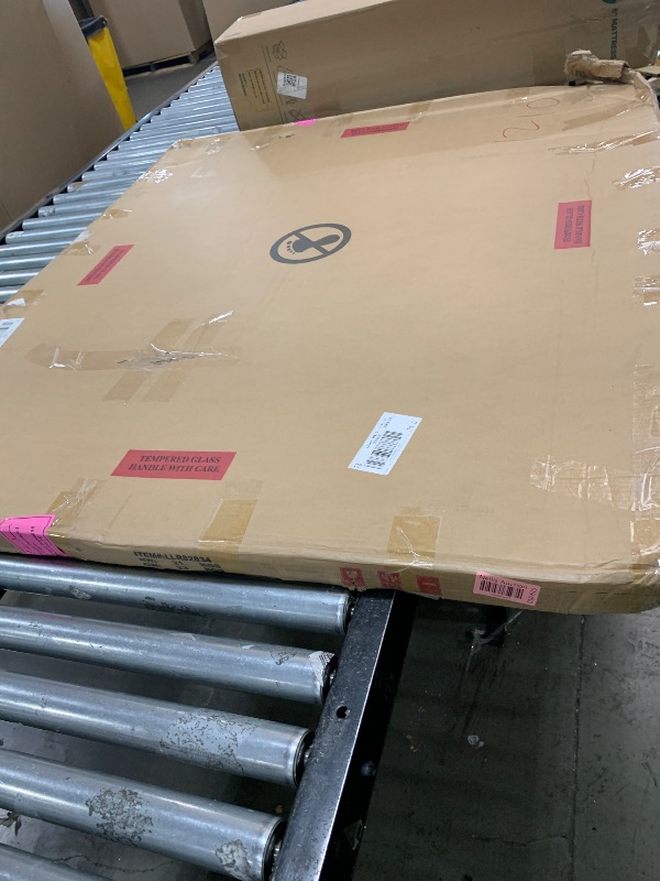 Photo 1 of Lorell Tempered Glass Chairmat, 44" Width x 50" Depth x 0.25" Thickness, Clear, 1 Each