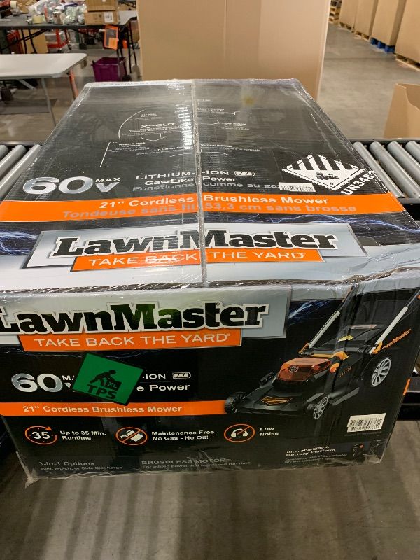 Photo 1 of LawnMaster CLMFR6020A 0802 Cordless 21-Inch Brushless Push Lawn Mower 60V Max with 4.0Ah Battery &Fast Charger