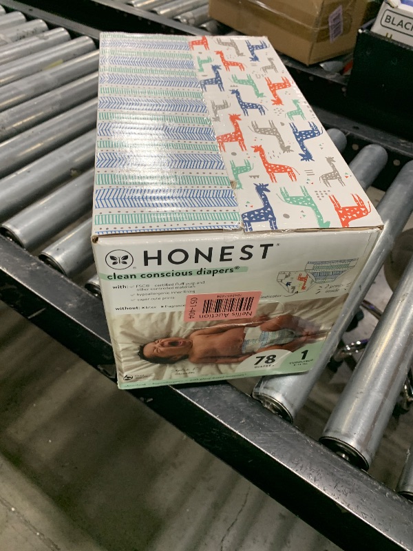 Photo 1 of The Honest Company Clean Conscious Diapers for Delicate Skin | Up to 100% Leakproof | Hypoallergenic, Fragrance Free | Gender Neutral | Club Box, Size 1 (8-14 lbs), 78 Count (Prints May Vary)