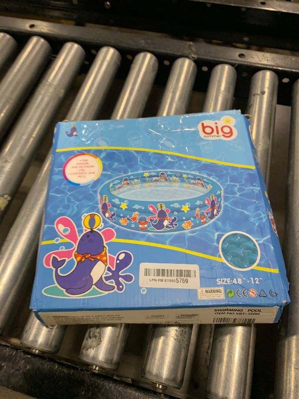 Photo 1 of 3 Rings Kiddie Pool for Toddler, 48”X12”?Kids Swimming Pool, Inflatable Baby Ball Pit Pool, Small Infant Pool (Blue)