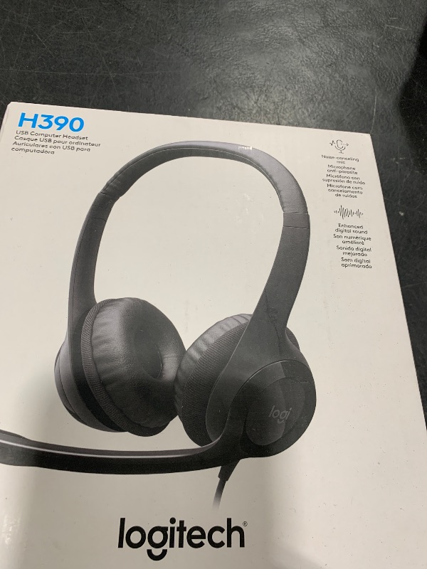 Photo 1 of Logitech H390 Gaming Headphones, Wired Headphones with Mic, USB Headset with Microphone for PC, Noise Cancelling Microphone for Video Meetings, Music, Gaming - Black