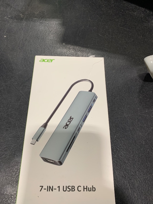 Photo 1 of Acer USB C Dock, 7 in 1 USB C to HDMI Hub, 2 USB 3.1 GEN1 and 5Gbps Type-C Data Port, 4K HDMI Port, PD 100W Charging, SD Card Reader, for iPad Pro MacBook Pro Acer Laptops and More (Silver)