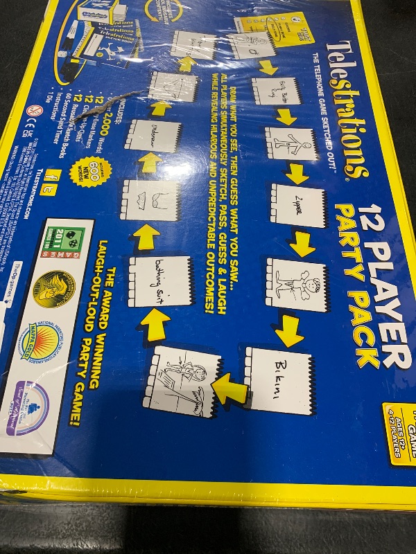 Photo 1 of USAopoly Telestrations Party Pack 12 Player | 600 New Phrases to Sketch | Board Game | A Fun Family Game for Kids and Adults | Family Game Night Just Got Better | Telephone Game Sketched Out, Multi-colored