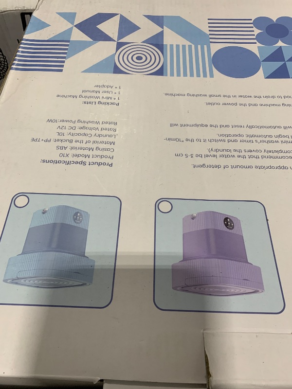 Photo 1 of Portable Washing Machine, 10L Foldable Washer Machine, 3 Modes Deep Clean Small Item Baby Clothes Pet Supplies Underwears Socks Towels Suitable for Apartment Laundry Camping Travel