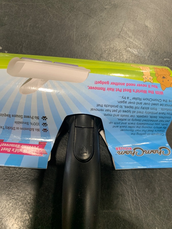 Photo 1 of ChomChom Roller Pet Hair Remover and Reusable Lint Roller - Cat and Dog Hair Remover for Furniture, Couch, Carpet, Clothing and Bedding - Portable, Multi-Surface Fur Removal Tool (Black)