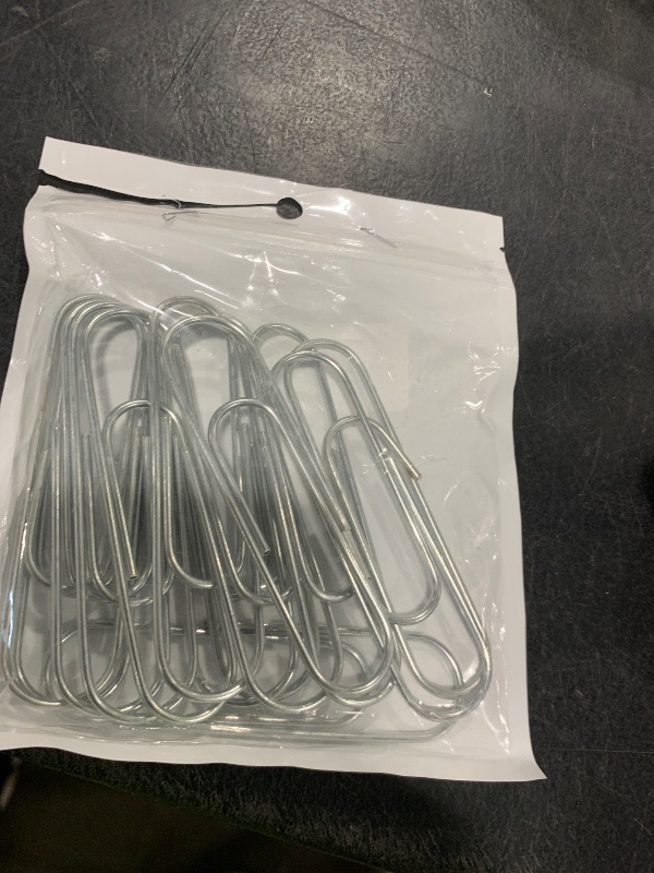 Photo 1 of HAHIYO Paperclips 4 inch (100mm) Extra Large Paper Clips Sturdy Bright Silver Vinyl Coated Prevent Scratching Tearing The Pages for Bookmark Organize Home Office School 14 Pack