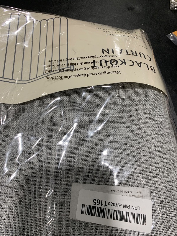 Photo 1 of 100% Blackout Shield Linen Blackout Curtains for Bedroom 92 Inches Long, Back Tab/Rod Pocket Living Room Drapes, Thermal Insulated Blackout Curtains 2 Panels Set, 50" W x 92" L, Grey