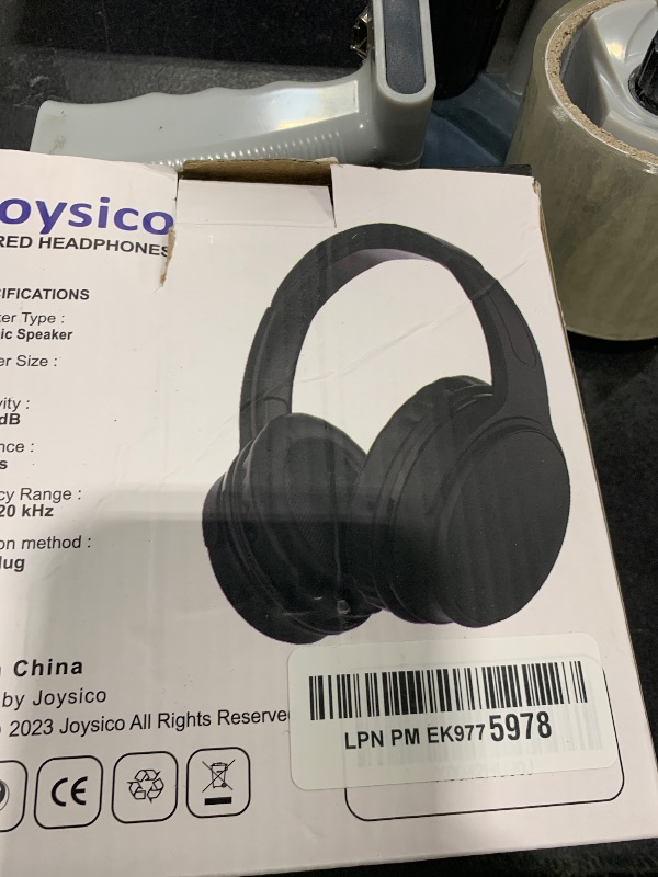 Photo 1 of Joysico 19.5Ft / 6M Extra Long Cord Headphones for TV PC with Volume Control, Spring Coiled Cable, 3.5mm AUX, Wired Over Ear Earphones for Seniors Hard of Hearing, Large Comfortable Computer Headset
