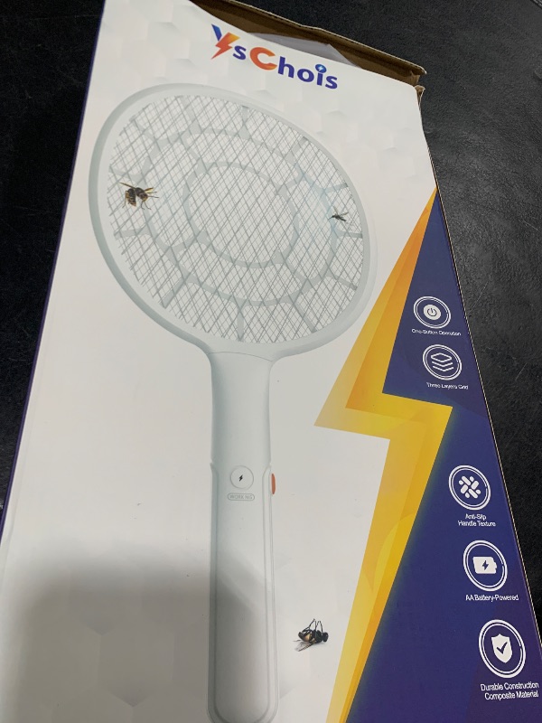 Photo 1 of YsChois Electric Fly Swatter, Bug Zapper, Mosquito Zapper Racket | Gold Zone Voltage, Densest 3 mm Mesh, Apple-Like Weight - AA Battery Powered (not incl.) - Indoor & Outdoor, Pro Swat Tips, 2 Packs